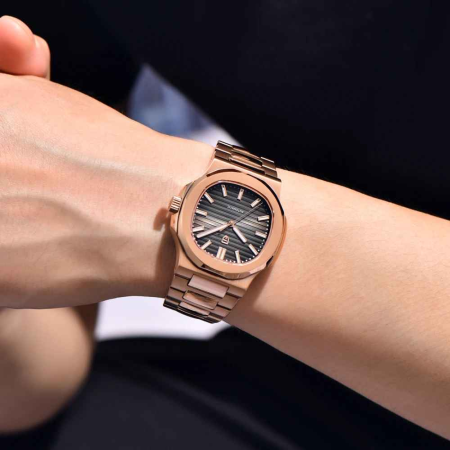 Ceas Automatic PAGANI DESIGN PD-1728 Rose Gold Black, Seagull ST16, Safir AR, 100M, 40mm [4]
