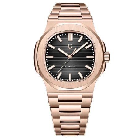 Modele noi - Ceas Automatic PAGANI DESIGN PD-1728 Rose Gold Black, Seagull ST16, Safir AR, 100M, 40mm