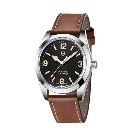 Ceasuri barbatesti - Ceas Automatic PAGANI DESIGN PD-1751 Black, Miyota 8215, Safir, Piele, 200M, 36mm