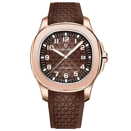 Modele noi - Ceas Automatic PAGANI DESIGN PD-YS031 Rose Gold Brown, Miyota 8215, Safir AR, 100M, 41mm