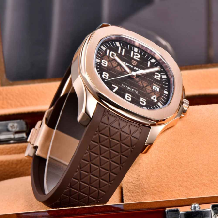 Ceas Automatic PAGANI DESIGN PD-YS031 Rose Gold Brown, Miyota 8215, Safir AR, 100M, 41mm [2]