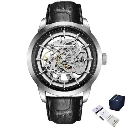 Ceas automatic skeleton bărbați PAGANI DESIGN PD-1638, 43 mm, mecanism G3265Z, curea piele naturală, design elegant modern [5]