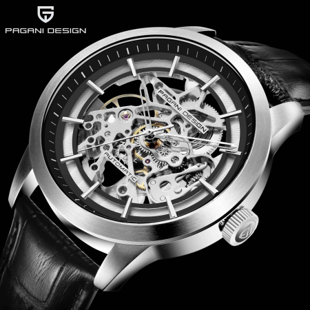 Ceas automatic skeleton bărbați PAGANI DESIGN PD-1638, 43 mm, mecanism G3265Z, curea piele naturală, design elegant modern [4]