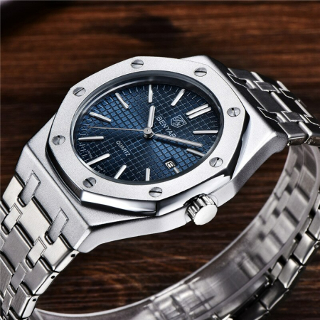 Ceas barbatesc Benyar Quartz Analog Luxury Elegant Casual Business Afisare data [6]