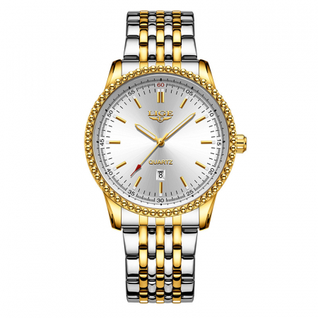 Modele noi - Ceas barbatesc, Lige, Quartz, Analog, Fashion, Casual, Business, Argintiu Auriu Alb