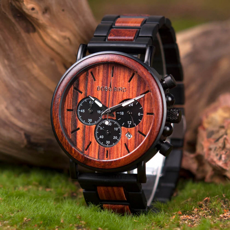 Ceas barbatesc Bobo Bird Fashion Casual Quartz Analog Business Din lemn [3]