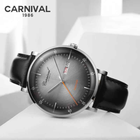 Ceas bărbătesc CARNIVAL C8894G-1  Automatic, mecanic, safir, curea piele [1]