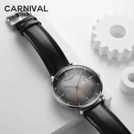 Ceas bărbătesc CARNIVAL C8894G-1  Automatic, mecanic, safir, curea piele [5]