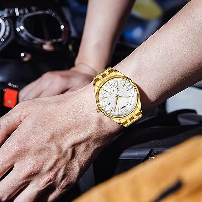 Ceas barbatesc Chenxi Casual Clasic Fashion Business Quartz Auriu [5]