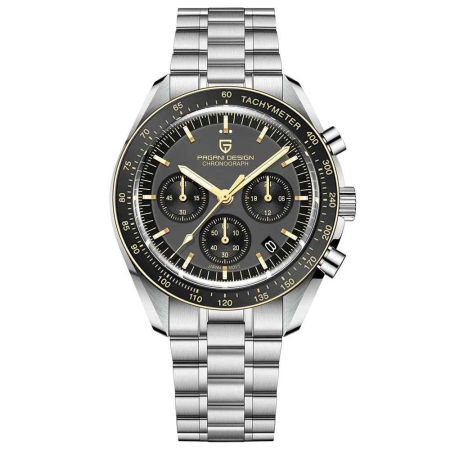 Modele noi - Ceas bărbătesc cronograf PD-1701 V2, mecanism Seiko VK63, 40mm, sticlă safir, oțel inoxidabil, rezistent 100M, design sport elegant