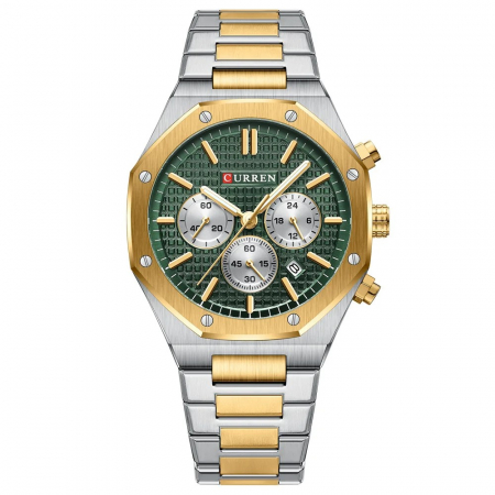 Ceasuri barbatesti - Ceas barbatesc Curren Quartz Analog Fashion Elegant Argintiu/Verde