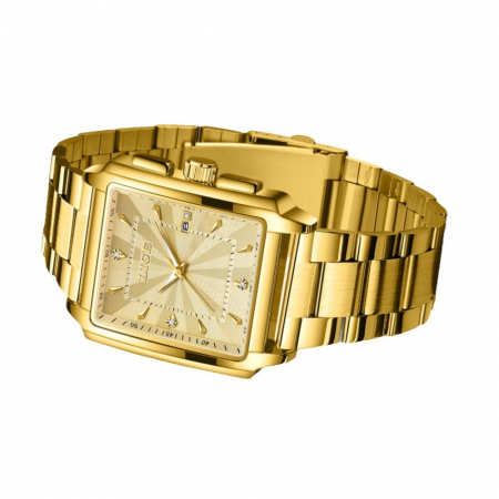 Ceas barbatesc, Lige, Analog, Quartz, Elegant, Casual, Business, Auriu [2]