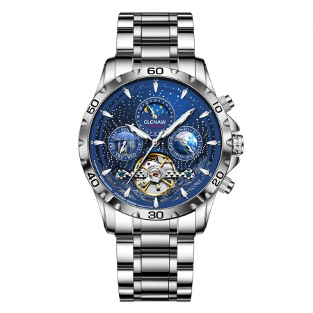 Ceas barbatesc de mana Glenaw Mecanism Full Automatic Multi Functional Tourbillon [0]