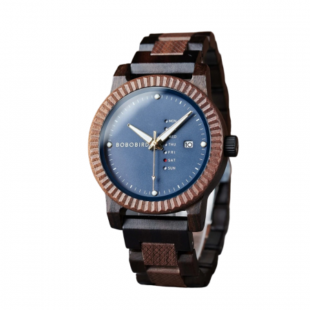 Modele noi - Ceas barbatesc de mana Bobo Bird Quartz Analog Lemn Bambus Data Calendar