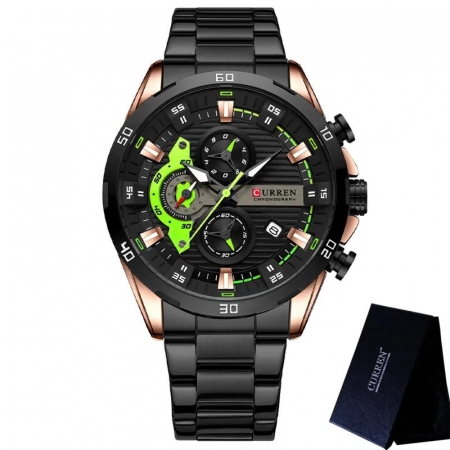 Ceas barbatesc de mana Curren Elegant Luxury Fashion Cronograf Quartz Data Analog Casual [5]