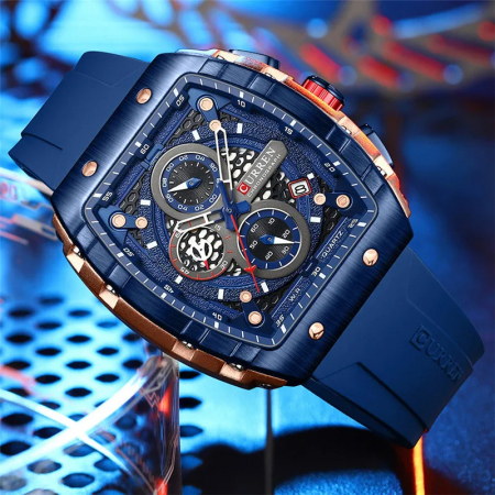 Ceas barbatesc de mana Curren Casual Cronograf Quartz Analog Fashion Albastru [3]
