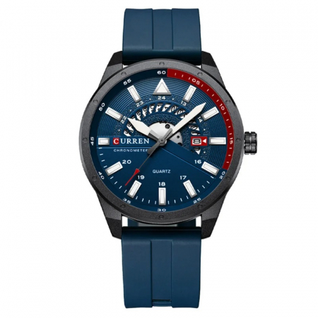 Modele noi - Ceas barbatesc de mana Curren Sport Quartz Cronometru Data Silicon Albastru