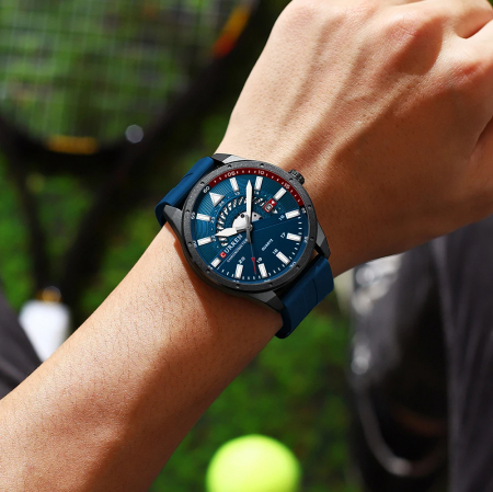 Ceas barbatesc de mana Curren Sport Quartz Cronometru Data Silicon Albastru [4]