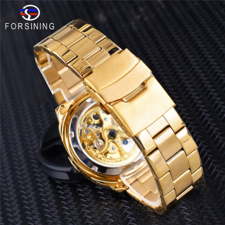 Ceas barbatesc de mana Forsining Mecanic Automatic Luxury Elegant Clasic Retro Fashion Auriu [8]