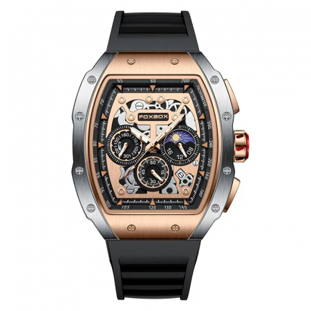Ceasuri barbatesti - Ceas barbatesc de mana Fox Box Luxury Fashion Casual Cronograf Quartz Silicon