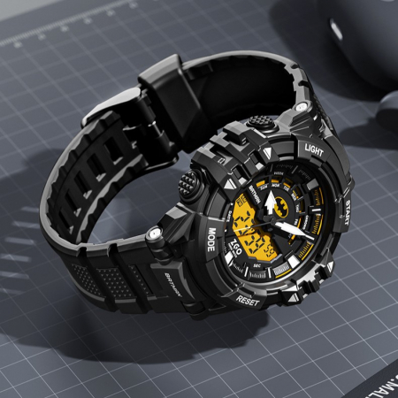 Ceas copii de mana Bartmen, Quartz, Japonez, Dual Time, Sport, Casual, Fashion, Negru [1]