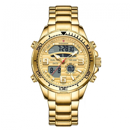 Modele noi - Ceas barbatesc de mana Fox Box Casual Fashion Business Elegant Analog Digital Dual Time