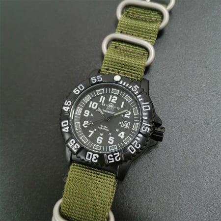 Ceas barbatesc de mana,  ADDIESDIVE, Stil Militar, Army, Casual, Quartz, Verde [7]