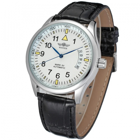 Ceasuri barbatesti - Ceas barbatesc de mana T-winner Mecanic Automatic Calendar Minimalist Piele