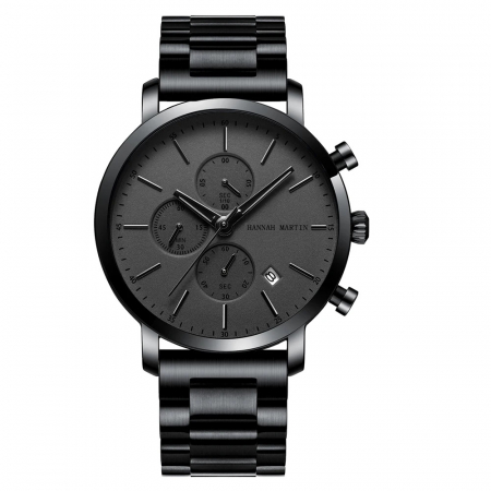 Modele noi - Ceas barbatesc de mana Hannah Martin Mecanism Quartz Miyota Cronograf Multifunctional Otel