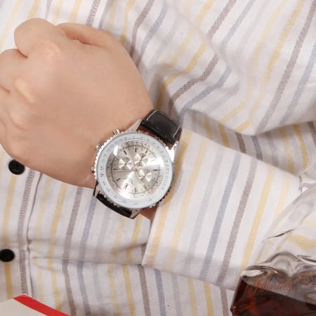 Ceas barbatesc de mana Jaragar Vintage Multifunctional Tourbillon Mecanic Automatic Piele [2]