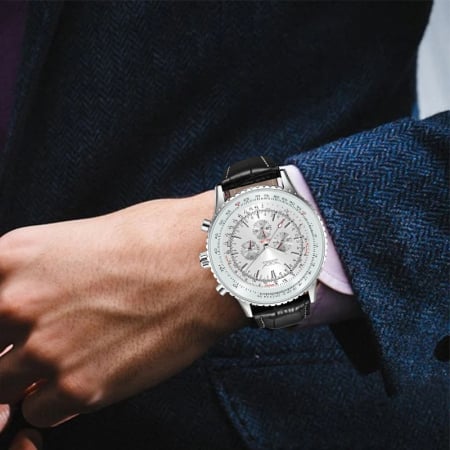 Ceas barbatesc de mana Jaragar Vintage Multifunctional Tourbillon Mecanic Automatic Piele [1]