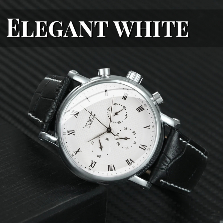 Ceas barbatesc de mana Jaragar Cronograf Multifunctional Tourbillon Mecanic Automatic Piele [2]