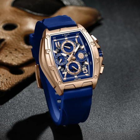 Ceas barbatesc de mana Lige Elegant Luxury Casual Fashion Analog Quartz Albastru [3]