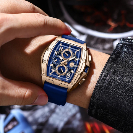 Ceas barbatesc de mana Lige Elegant Luxury Casual Fashion Analog Quartz Albastru [6]