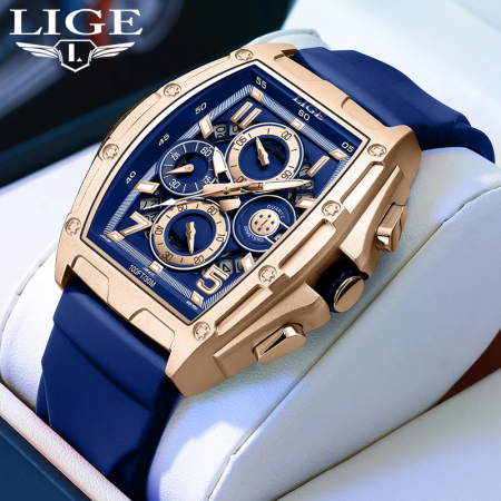 Ceas barbatesc de mana Lige Elegant Luxury Casual Fashion Analog Quartz Albastru [1]
