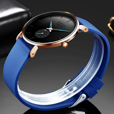 Ceas dama de mana Lige Quartz Elegant Casual Luxury Top Brand Analog Albastru [3]