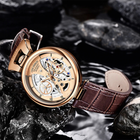 Ceas barbatesc de mana Lige Fashion Elegant Luxury Quartz Analog Piele [4]