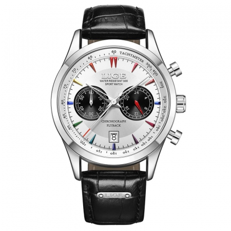 Ceasuri barbatesti - Ceas barbatesc de mana Lige Sport Casual Fashion Luxury Analog Quartz Piele naturala