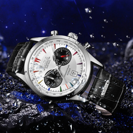 Ceas barbatesc de mana Lige Sport Casual Fashion Luxury Analog Quartz Piele naturala [4]