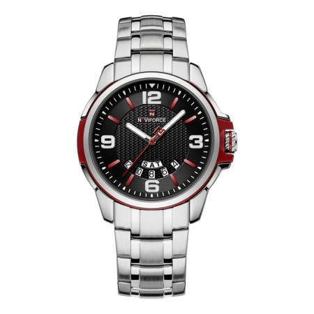 Ceasuri barbatesti - Ceas barbatesc de mana Naviforce Cronograf Casual Quartz Analog Fashion Elegant Argintiu Negru