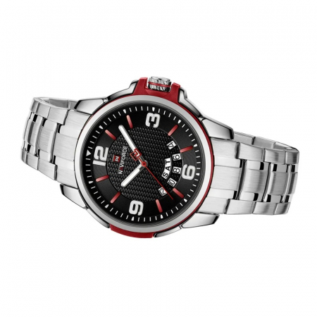 Ceas barbatesc de mana Naviforce Cronograf Casual Quartz Analog Fashion Elegant Argintiu Negru [3]
