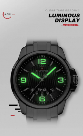 Ceas barbatesc de mana Naviforce Cronograf Casual Quartz Analog Fashion Elegant Argintiu Negru [2]