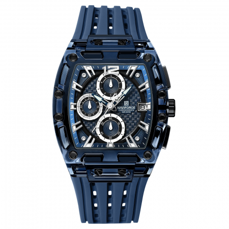 Ceasuri barbatesti - Ceas barbatesc de mana Naviforce Quartz Analog Stil Militar Army Casual Fashion Albastru