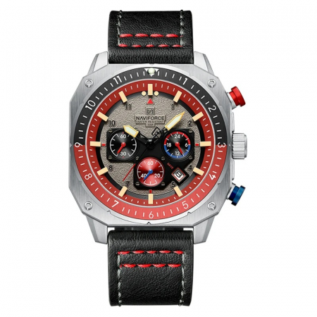 Ceasuri barbatesti - Ceas barbatesc de mana Naviforce Quartz Sport Top Brand Luxury Cronograf Data Piele naturala
