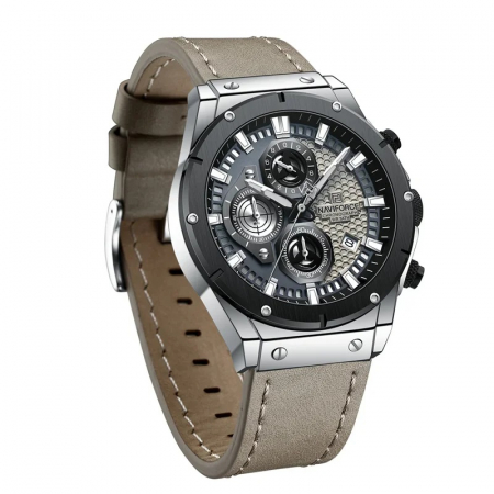 Ceas barbatesc de mana Naviforce Sport Casual Cronograf Quartz Fashion Afisare data Gri [4]
