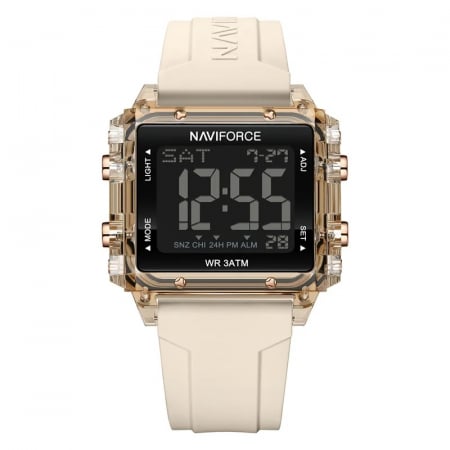 Ceas barbatesc de mana Naviforce Sport Casual Digital Cronograf Quartz Fashion Crem Auriu [0]