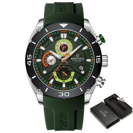 Ceas barbatesc de mana Naviforce Sport Casual Fashion Afisare data Cronograf Verde [3]