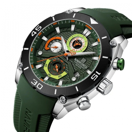 Ceas barbatesc de mana Naviforce Sport Casual Fashion Afisare data Cronograf Verde [1]