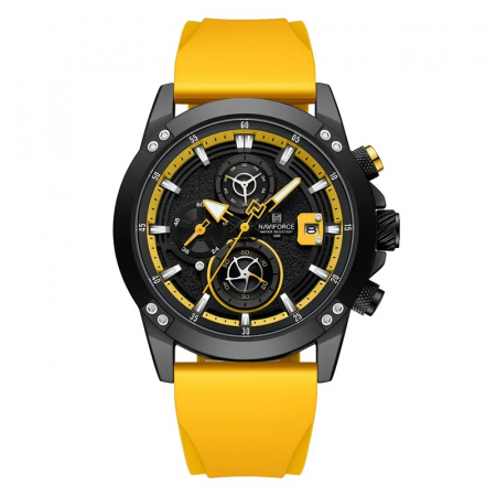 Ceas barbatesc de mana Naviforce Sport Casual Fashion Analog Galben [0]