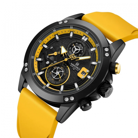 Ceas barbatesc de mana Naviforce Sport Casual Fashion Analog Galben [1]